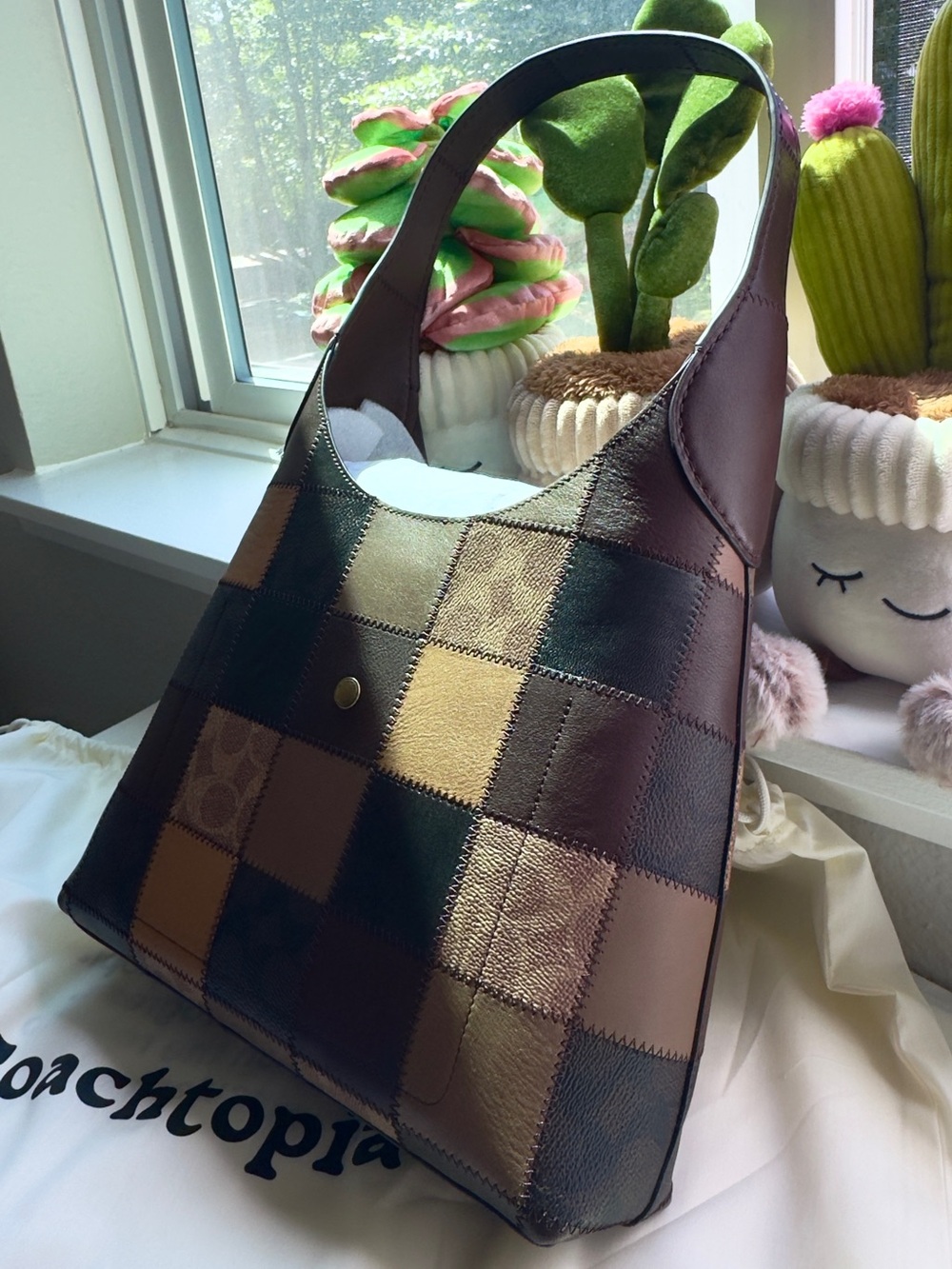 NWT 🤎 Coachtopia Alter/Ego Brooklyn Shoulder Bag 28 Patchwork Leather - Picture 6 of 10